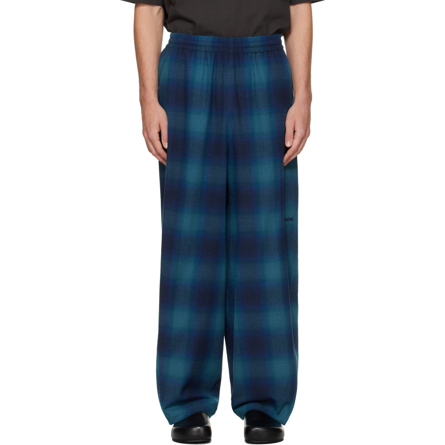 We11done Blue Flannel Lounge Pants