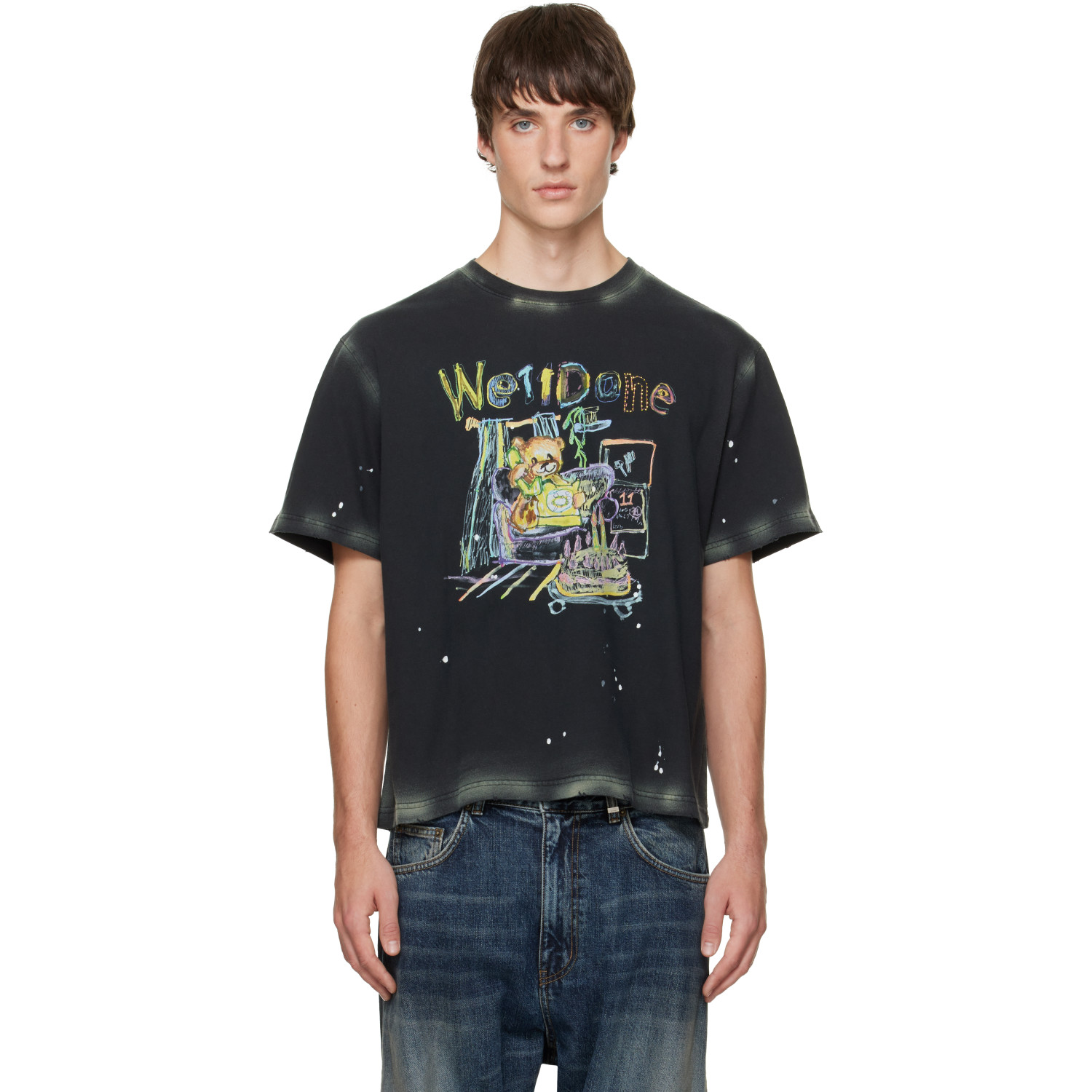 We11done Gray Anniversary Teddy T-shirt