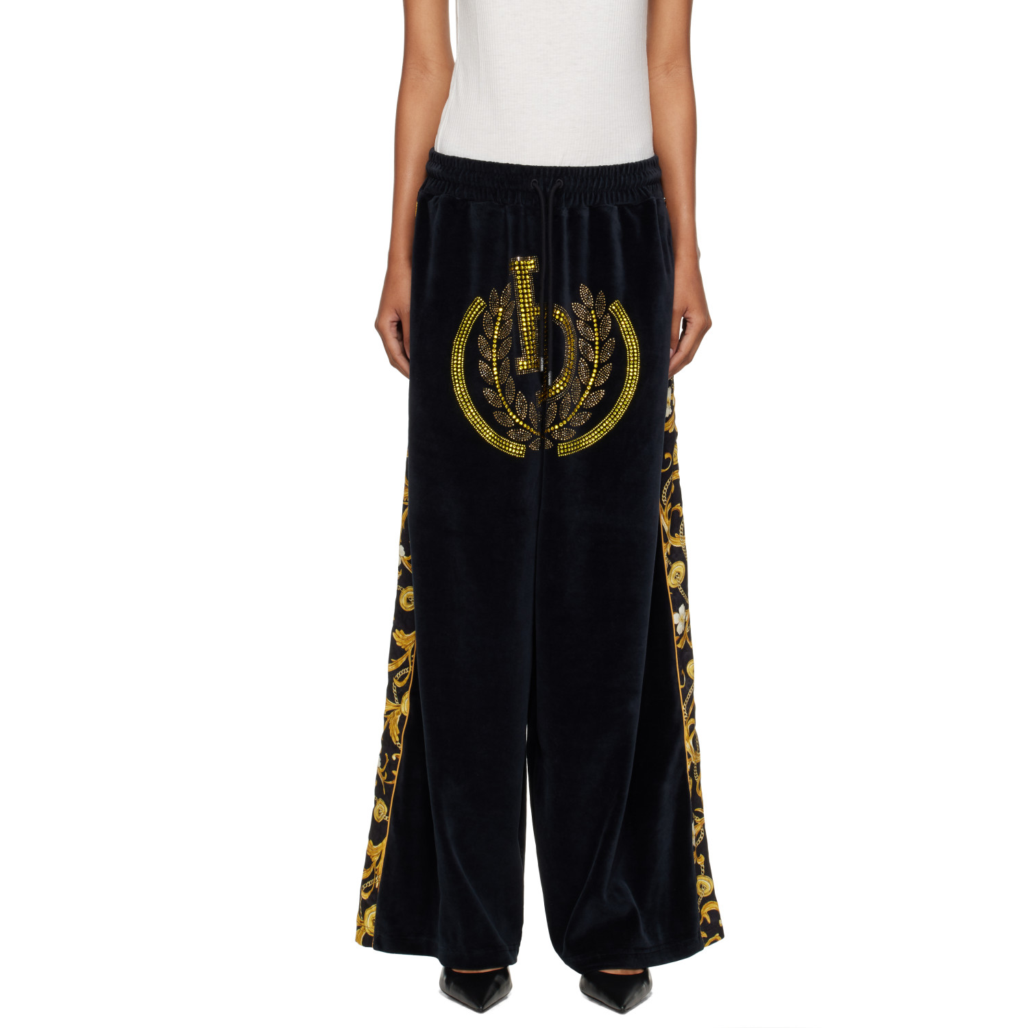 LU'U DAN Black Supa-Sleaze Track Pants