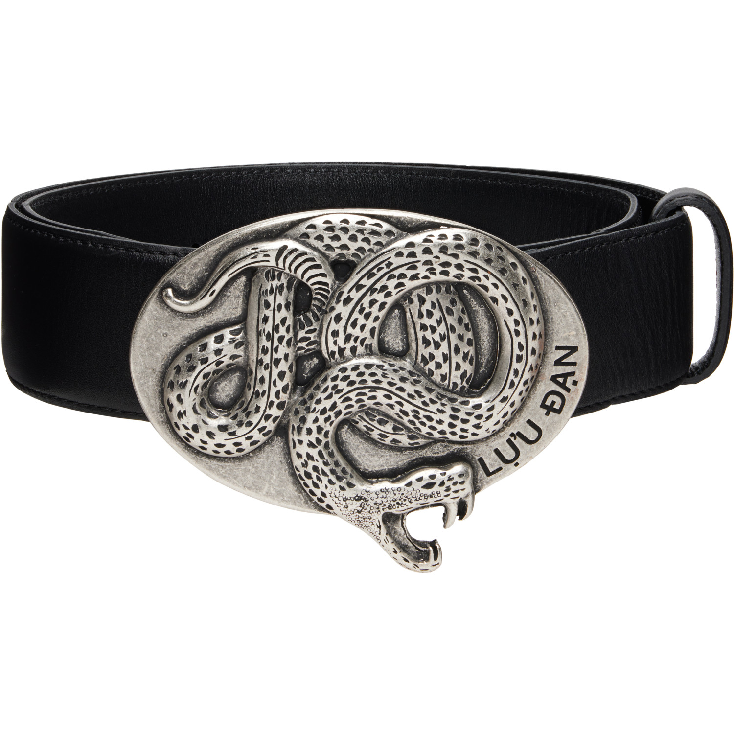 LU'U DAN Black Twisted Snake Cowboy Belt