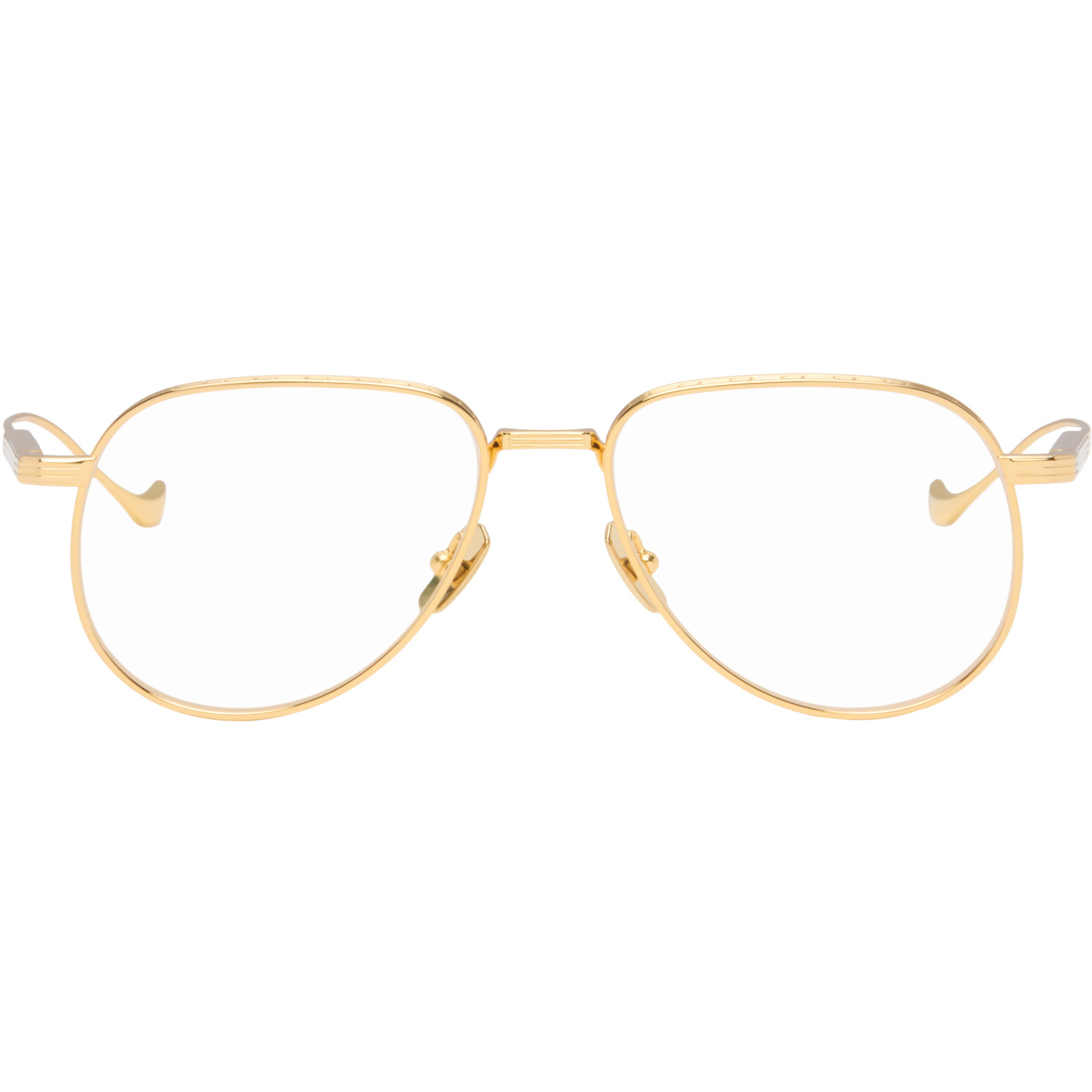 Cutler and Gross Gold Pembroke 1429 Aviator Optical Glsases