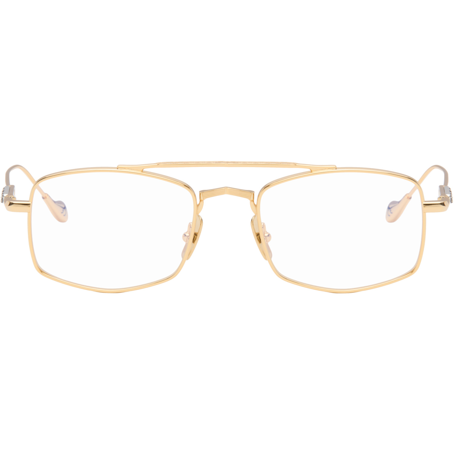 Cutler and Gross Gold The Great Frog Edition Bowie Rectangle Glasses