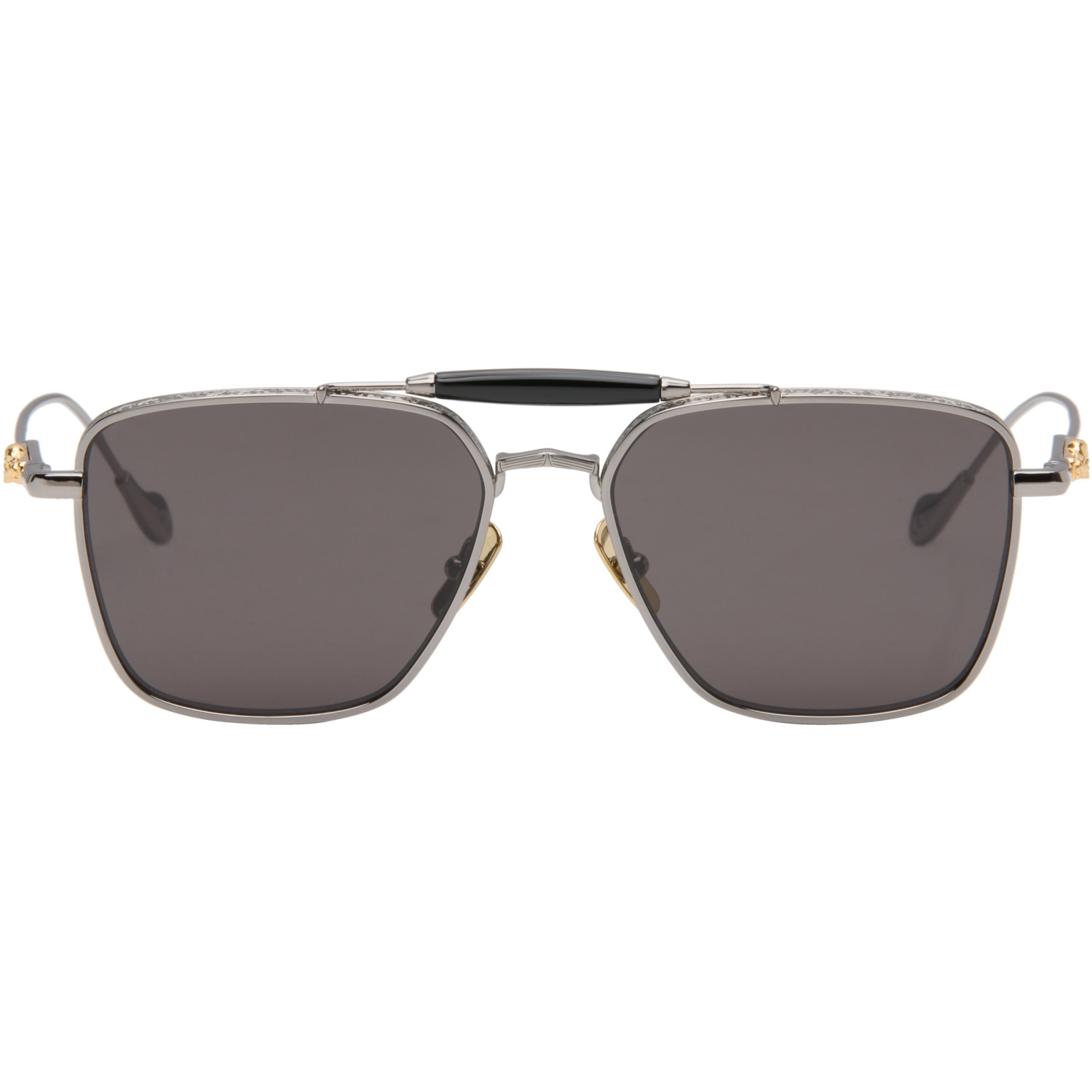 Cutler and Gross Gunmetal The Great Frog Edition Capri Rectangular Sunglasses