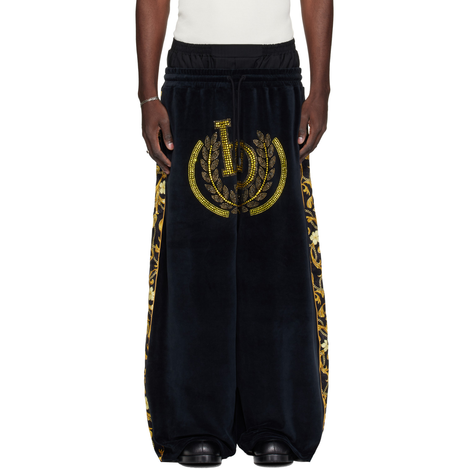 LU'U DAN Black Supa-Sleaze Track Pants