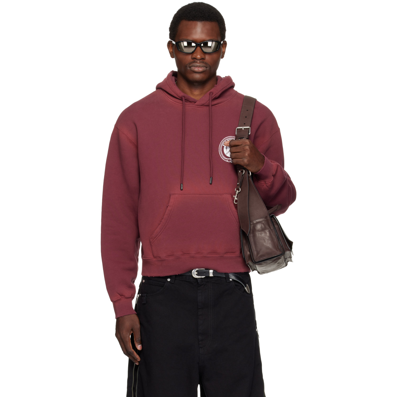 LU'U DAN Burgundy Heavyweight Gym Hoodie