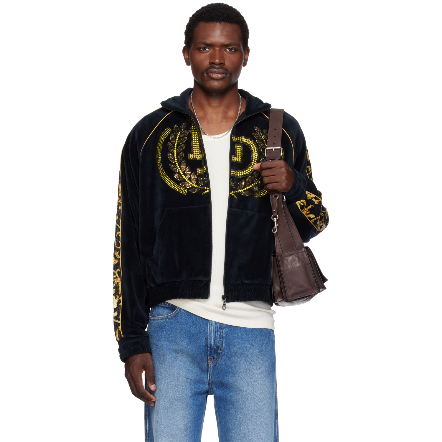 LU'U DAN Black Supa-Sleaze Track Jacket