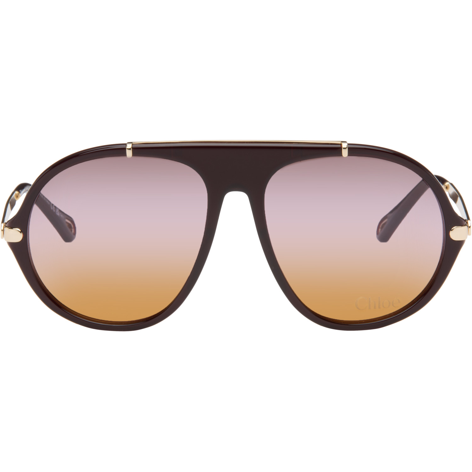 Chloé Burgundy Aviator Sunglasses