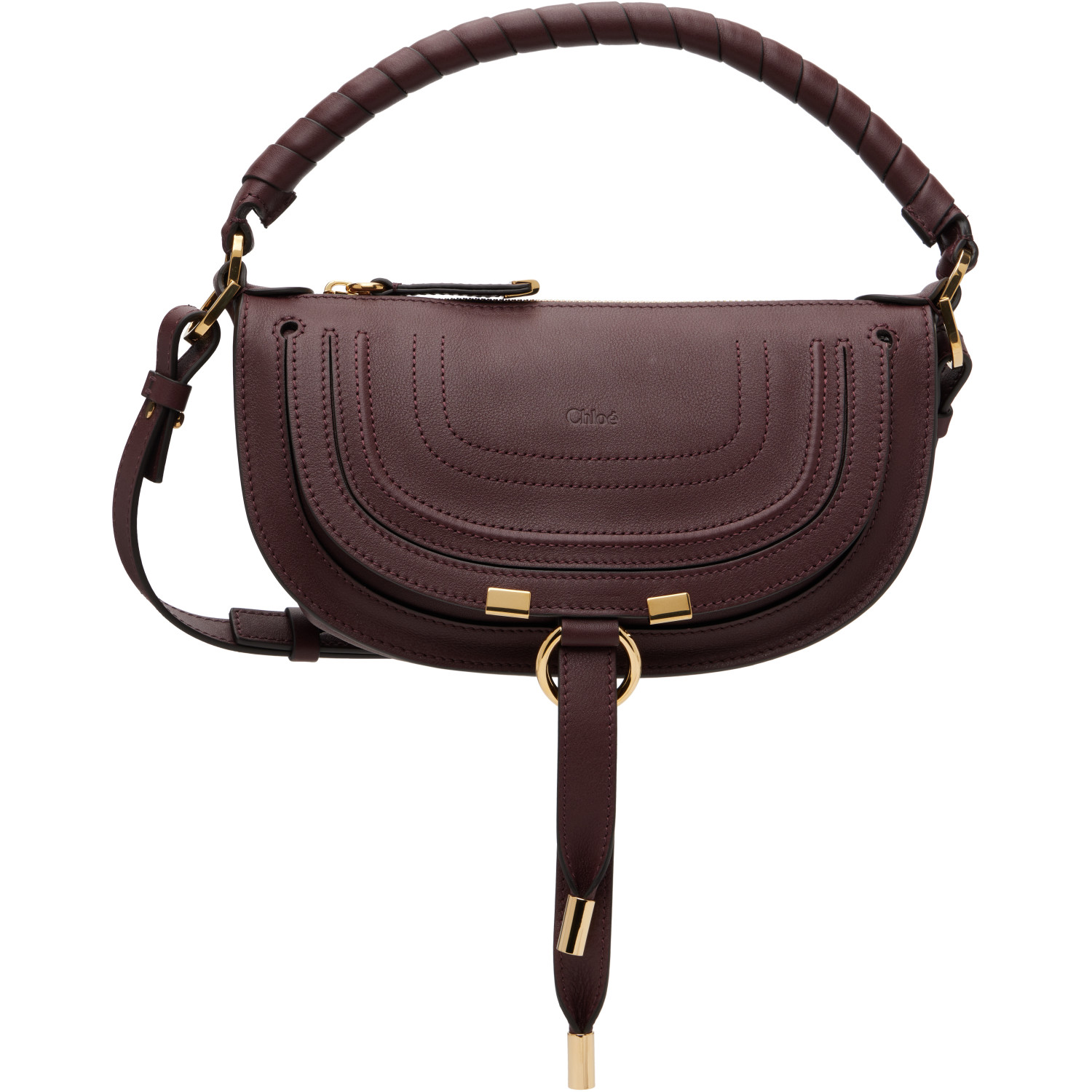 Chloé Burgundy Mini Marcie Shoulder Bag