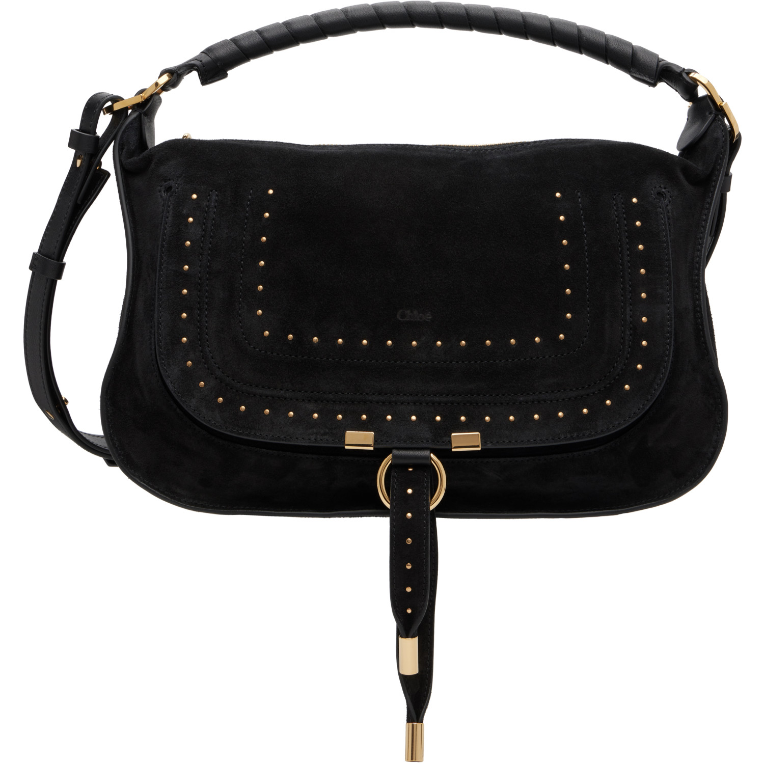 Chloé Black Marcie Suede Calfskin Bag