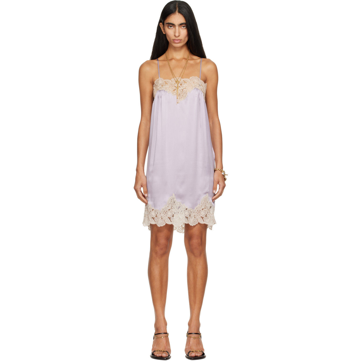 Chloé Purple Thin-Strap Minidress