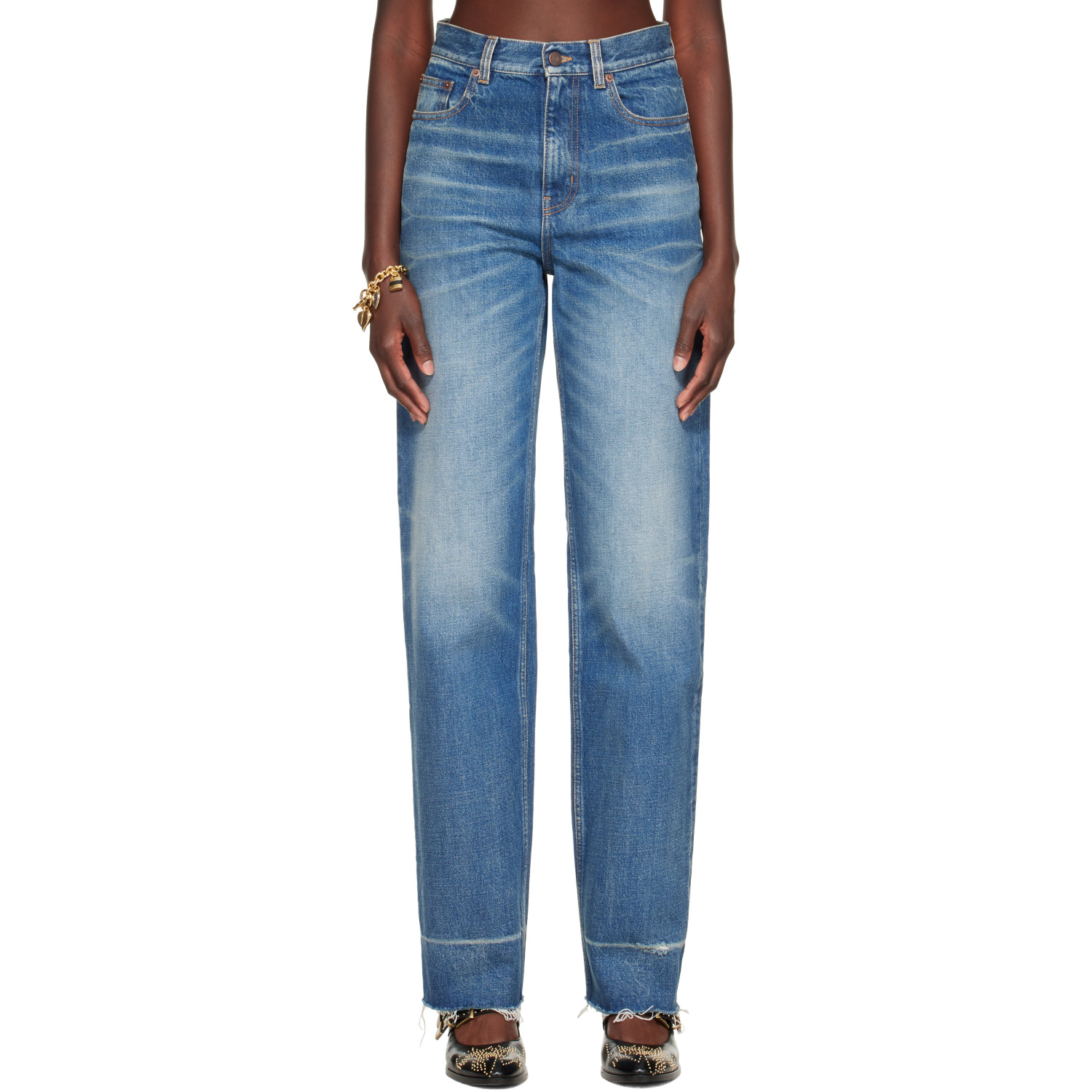 Chloé Blue Distressed Cuff Jeans