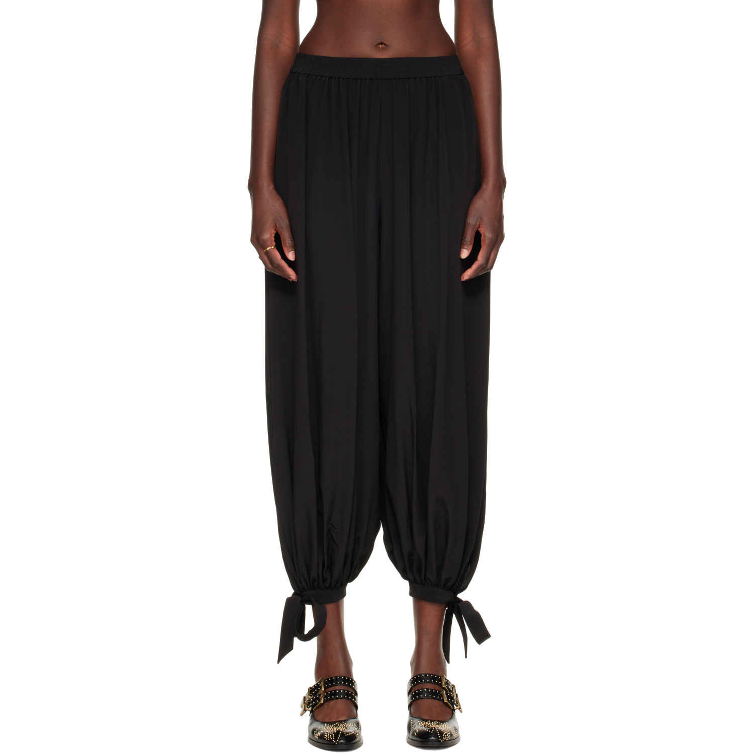 Chloé Black Fluid Pleated Trousers