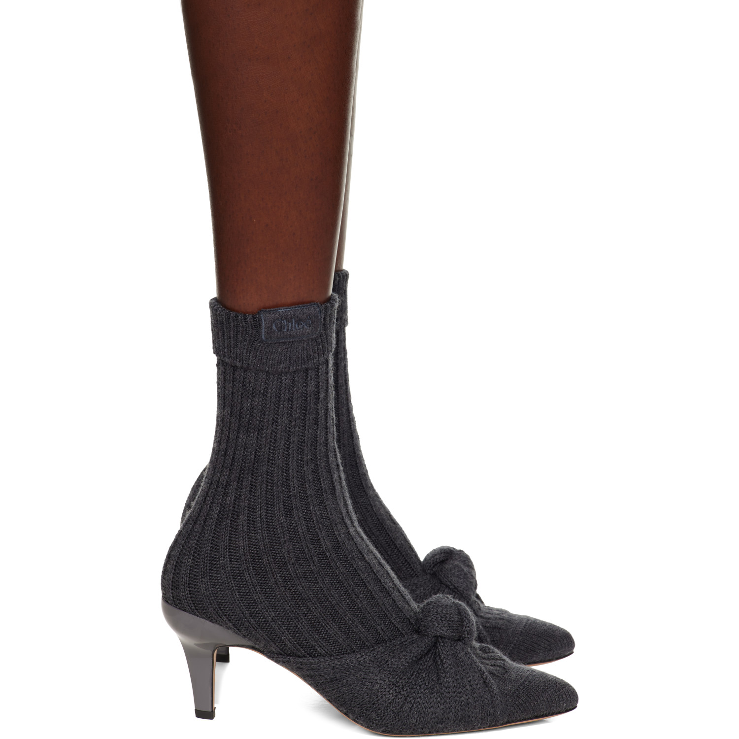 Chloé Gray Suzie Heeled Ankle Boots