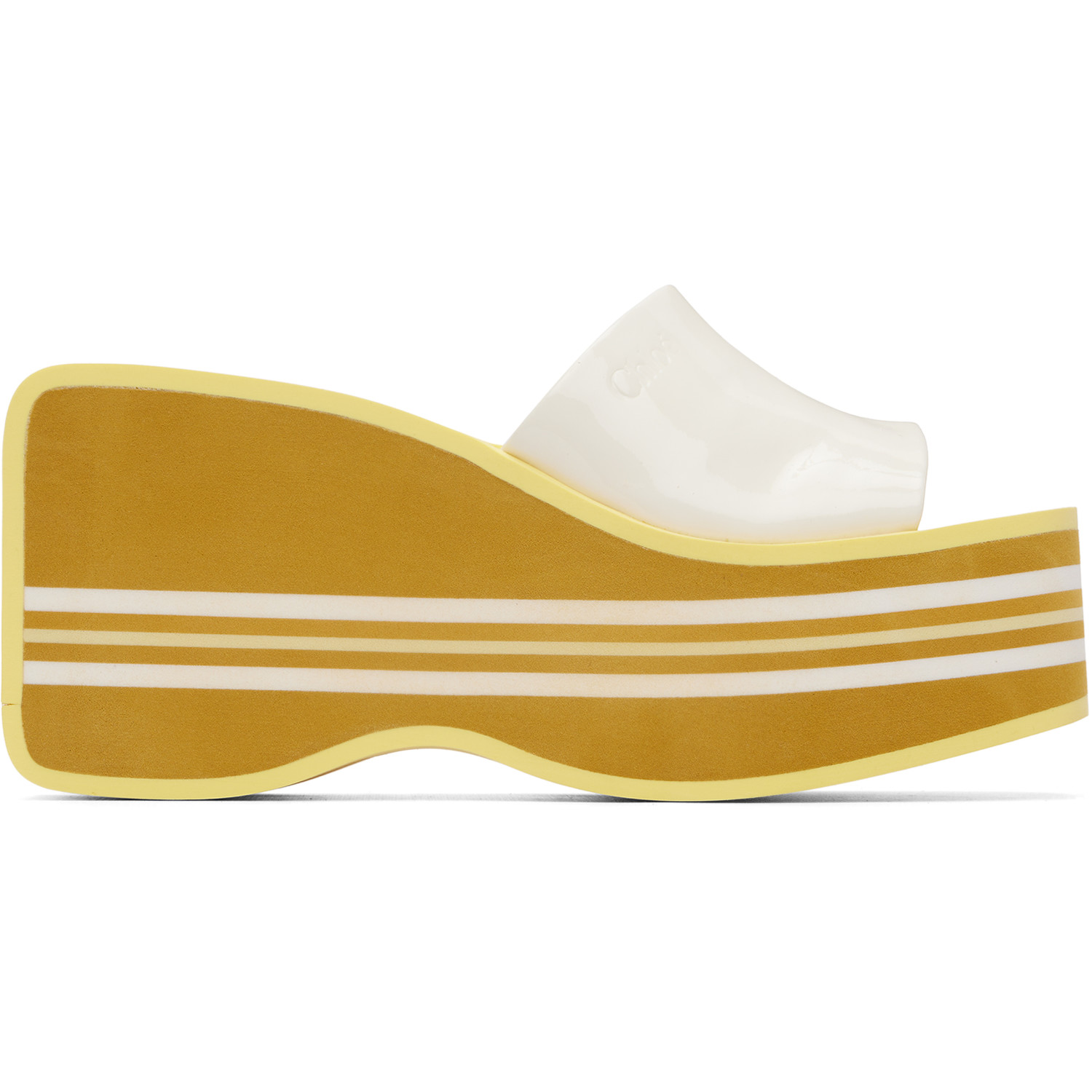 Chloé Yellow Swimming Cool Wedge Mule Heeled Sandals