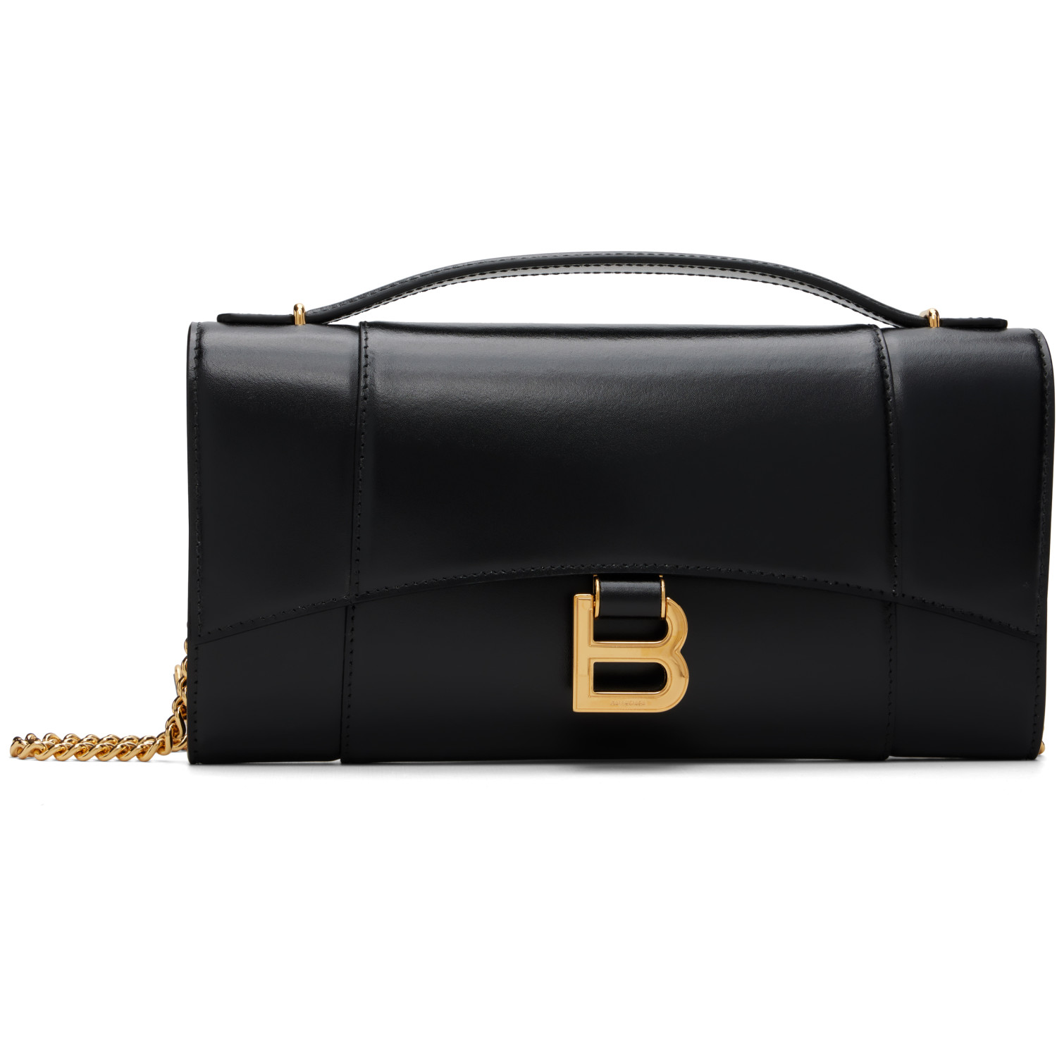 Balenciaga Black Hourglass Pochette Chain Bag