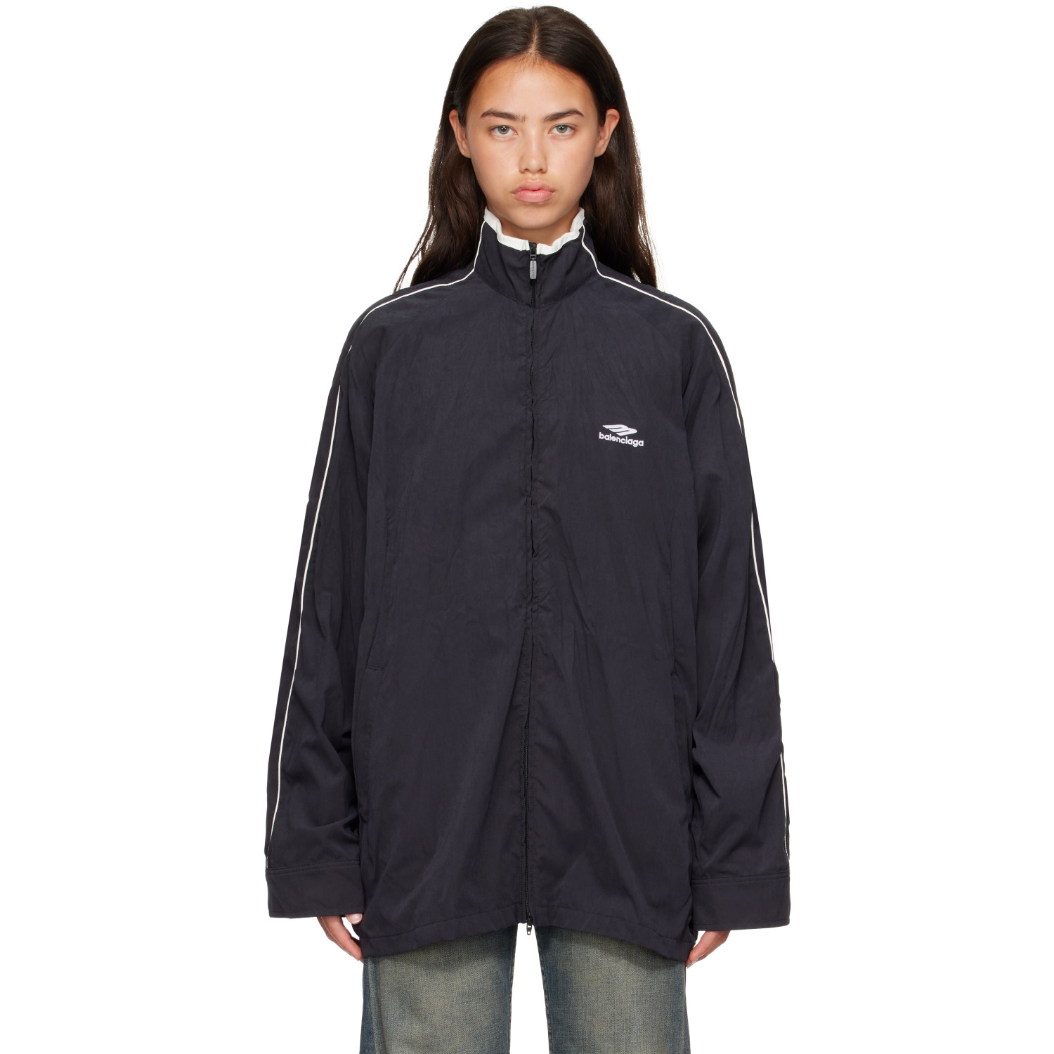 Balenciaga Black Fluid Peachy Track Jacket