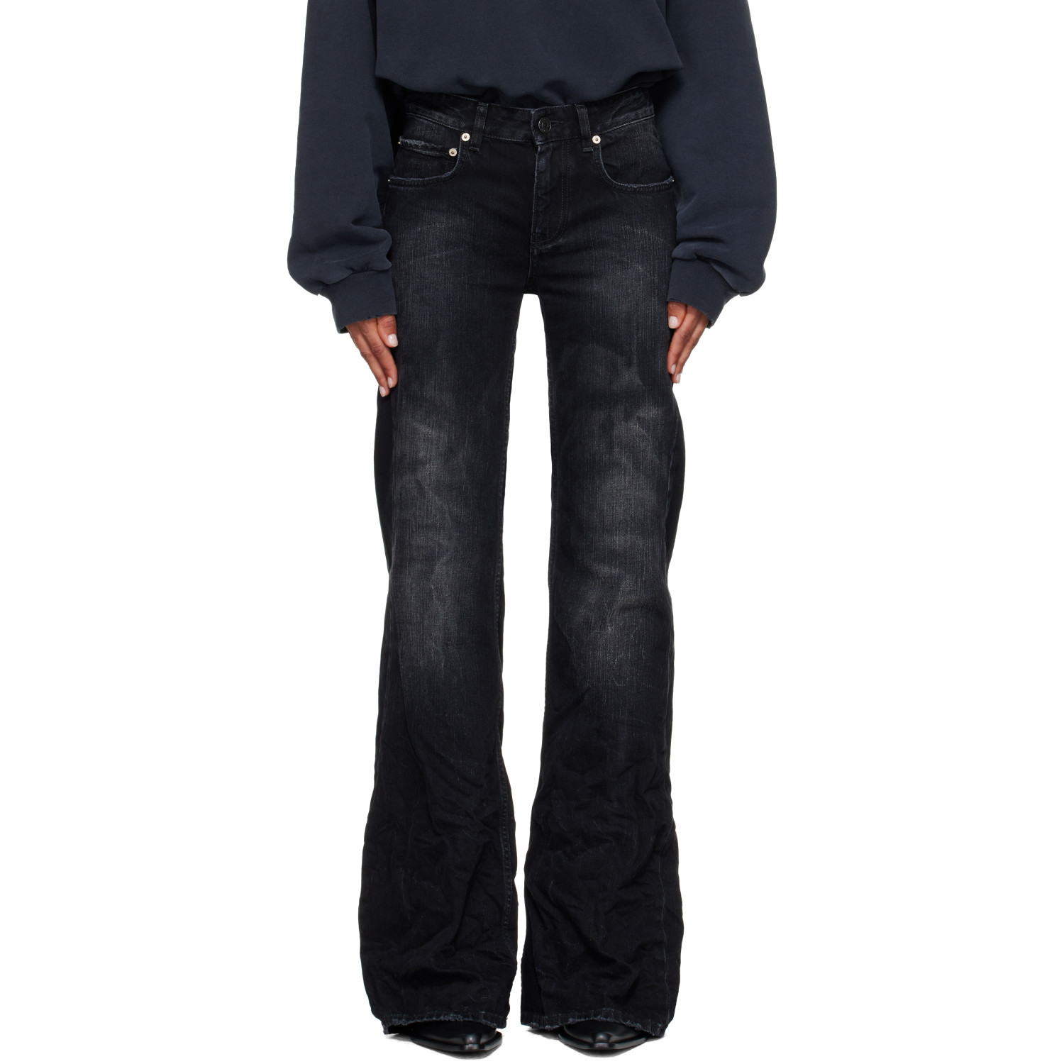 Balenciaga Black Wide Leg Jeans