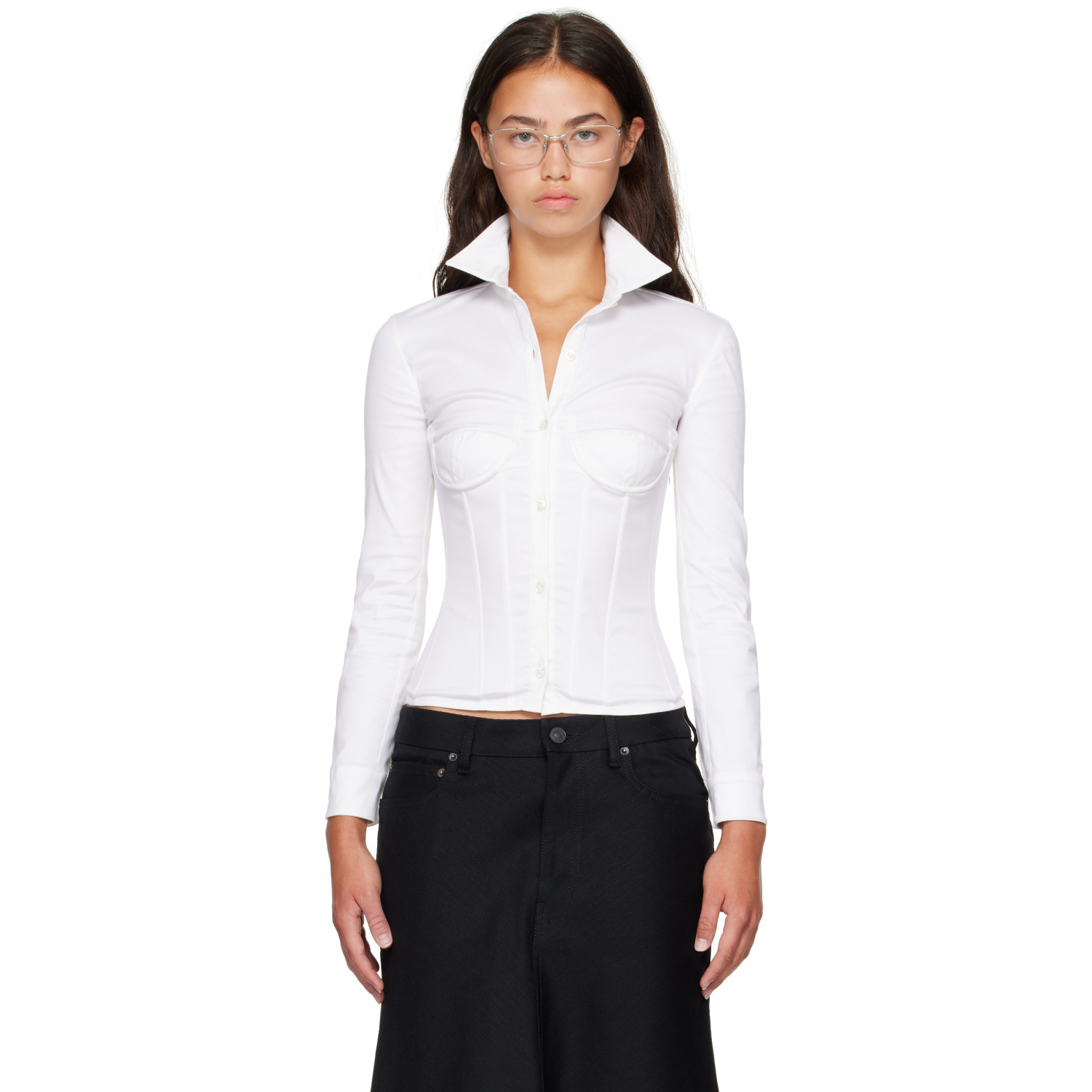 Balenciaga White Corseted Shirt