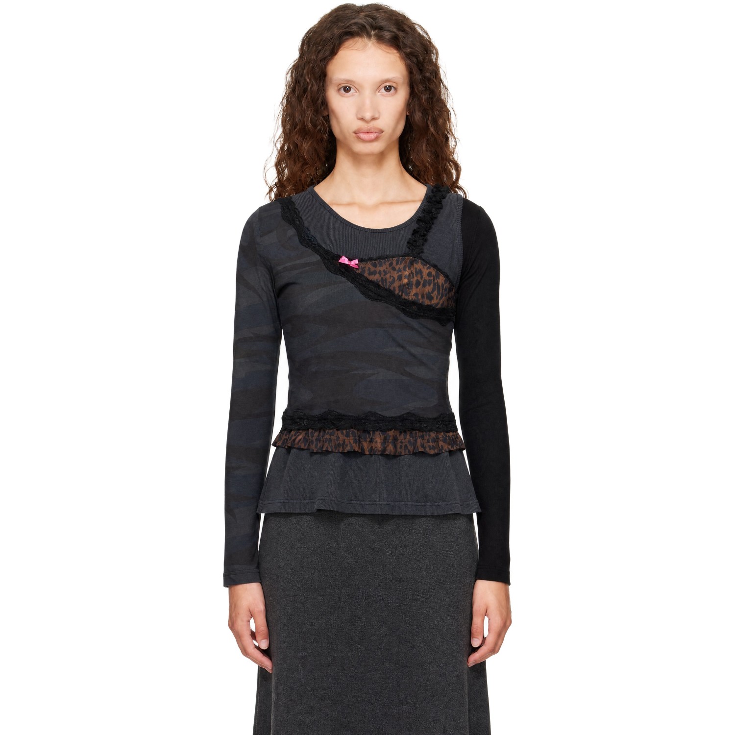 Balenciaga Gray Layered Top