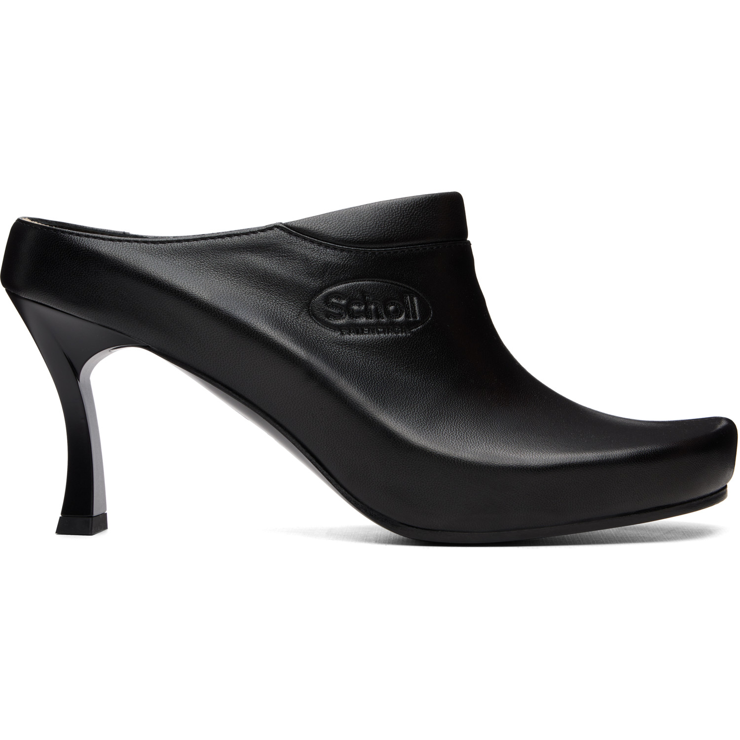 Balenciaga Black Scholl Edition Sheepskin Mule Heels
