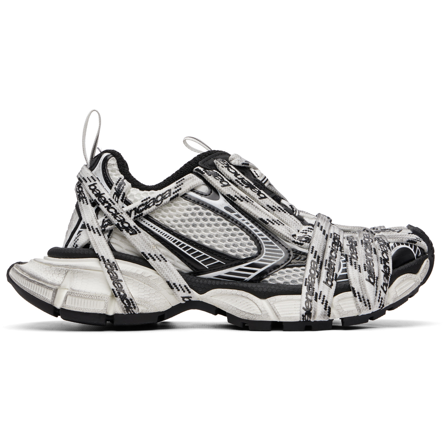 Balenciaga White & Black 3XL Extreme Laces Sneakers