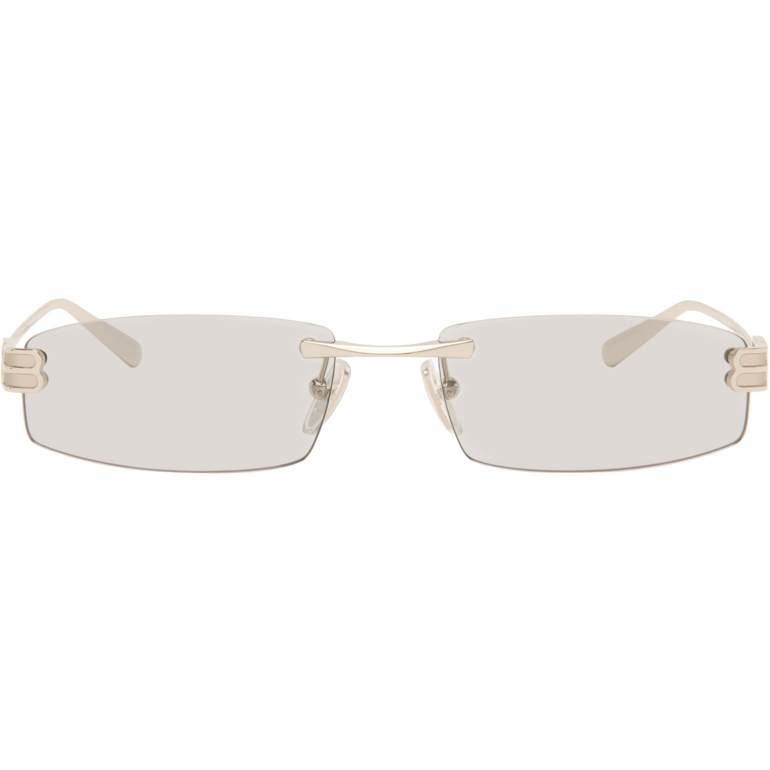 Balenciaga Silver Everyday Rectangular Sunglasses