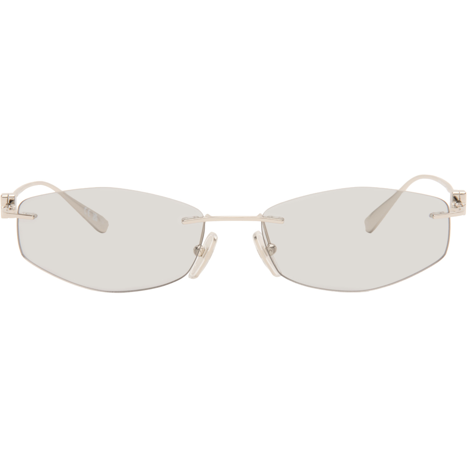 Balenciaga Silver Nano D-Frame Sunglasses