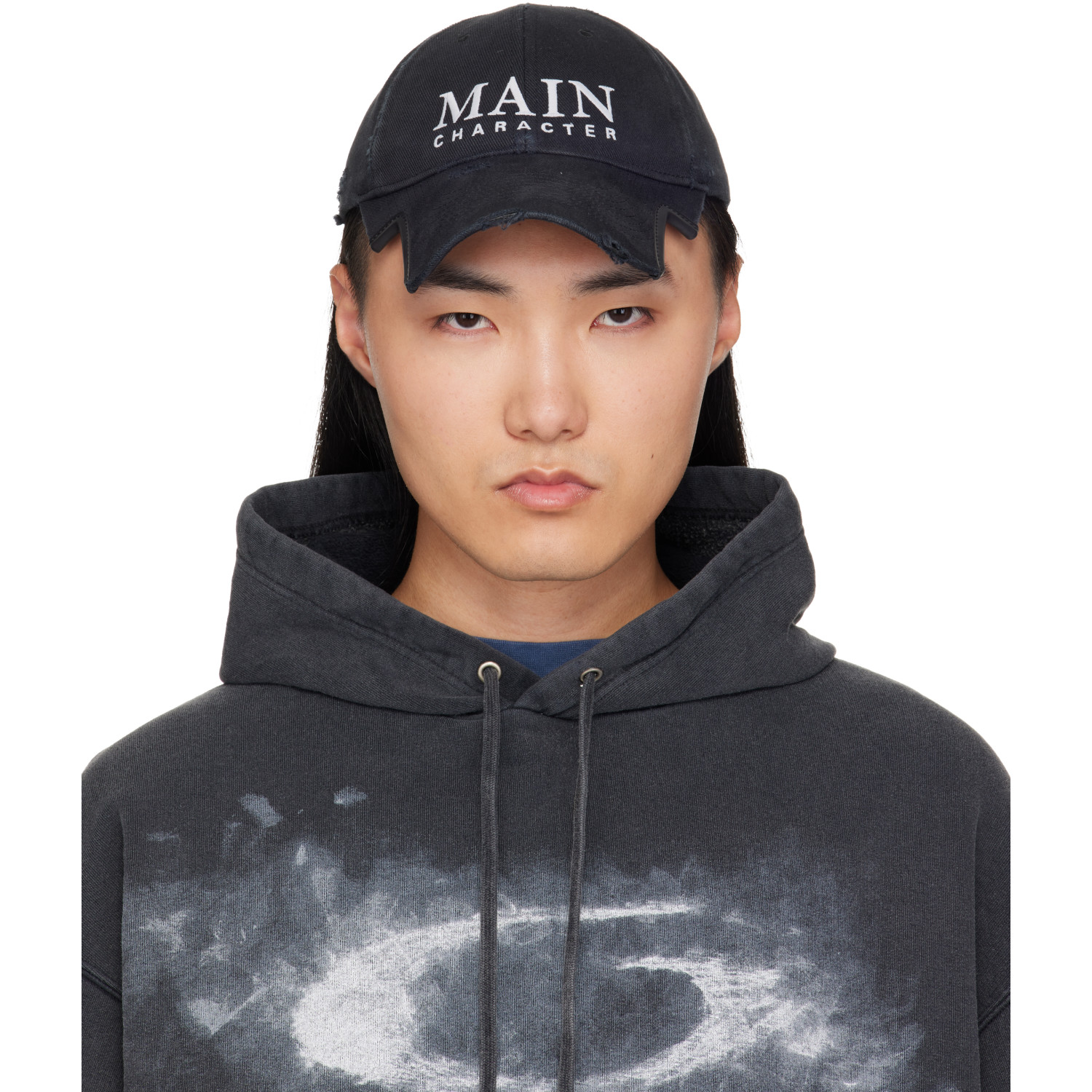 Balenciaga Black Faded Cotton Drill Cap