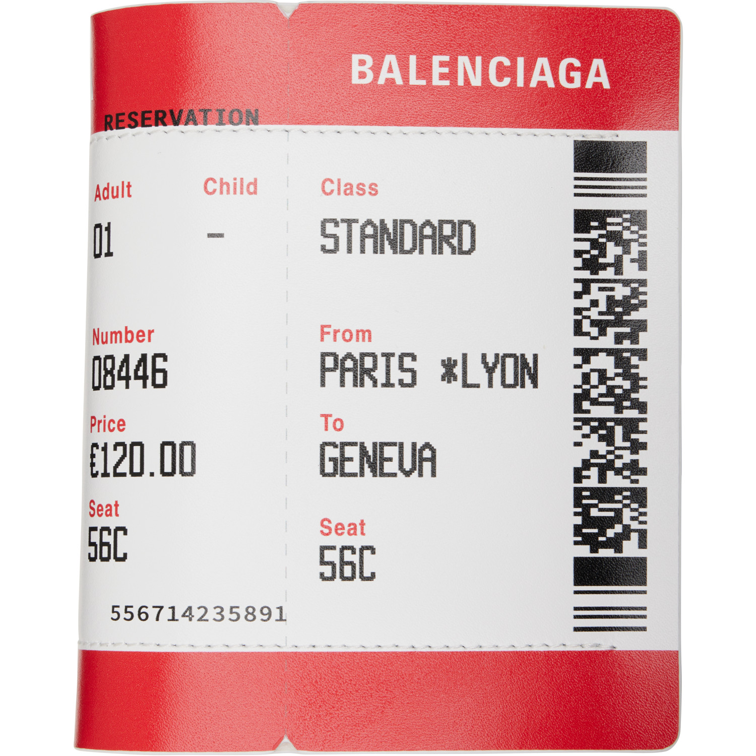 Balenciaga White & Red Passport Boarding Wallet