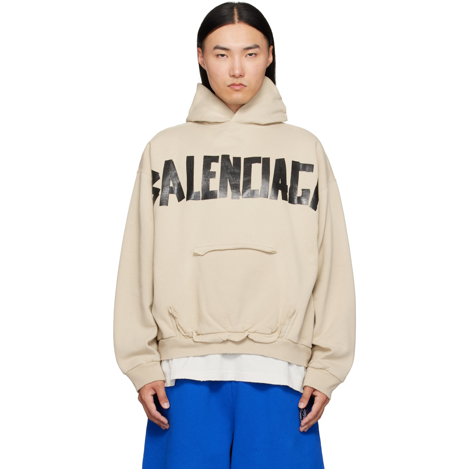 Balenciaga Beige Tape Hoodie
