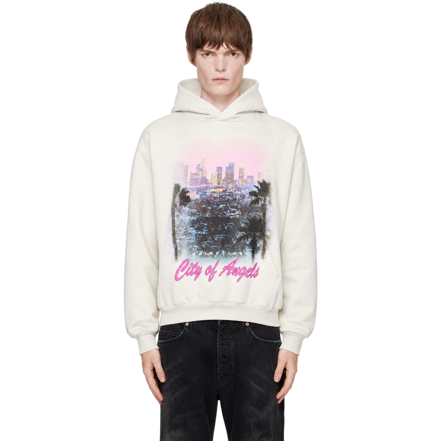 Balenciaga Beige 'City Of Angels' Medium Fit Hoodie