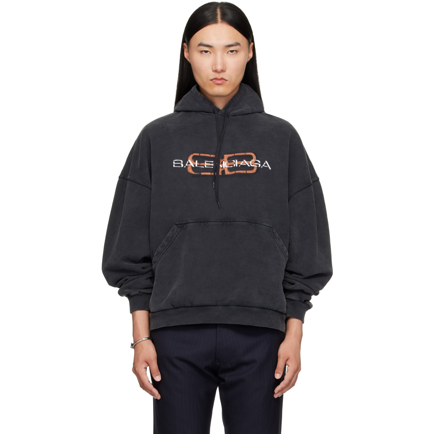 Balenciaga Black BB Stencil Hoodie