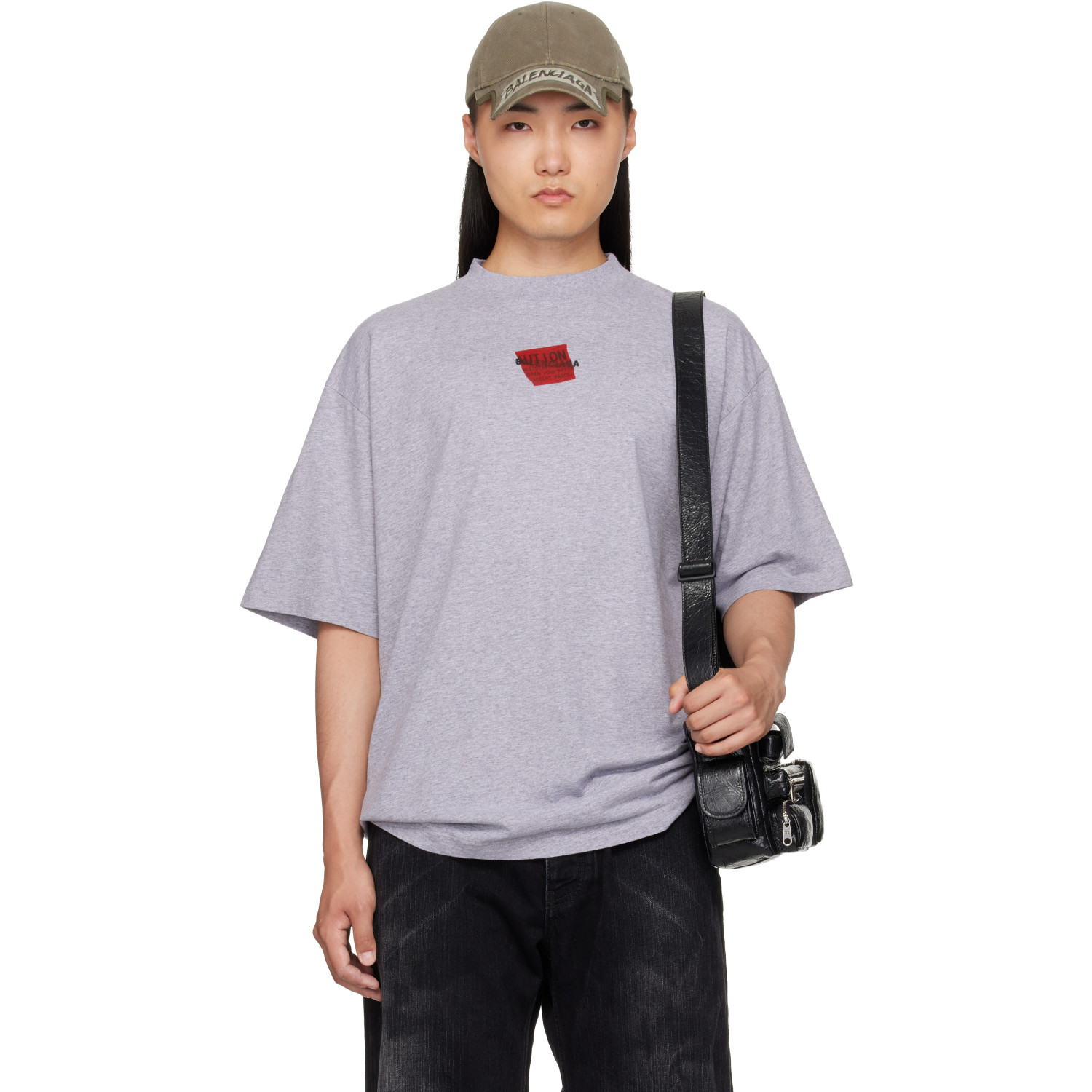 Balenciaga Grey Taped T-Shirt