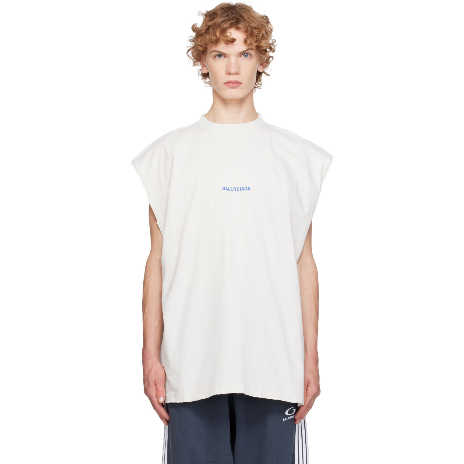 Balenciaga Off-White Back Sleeveless T-shirt