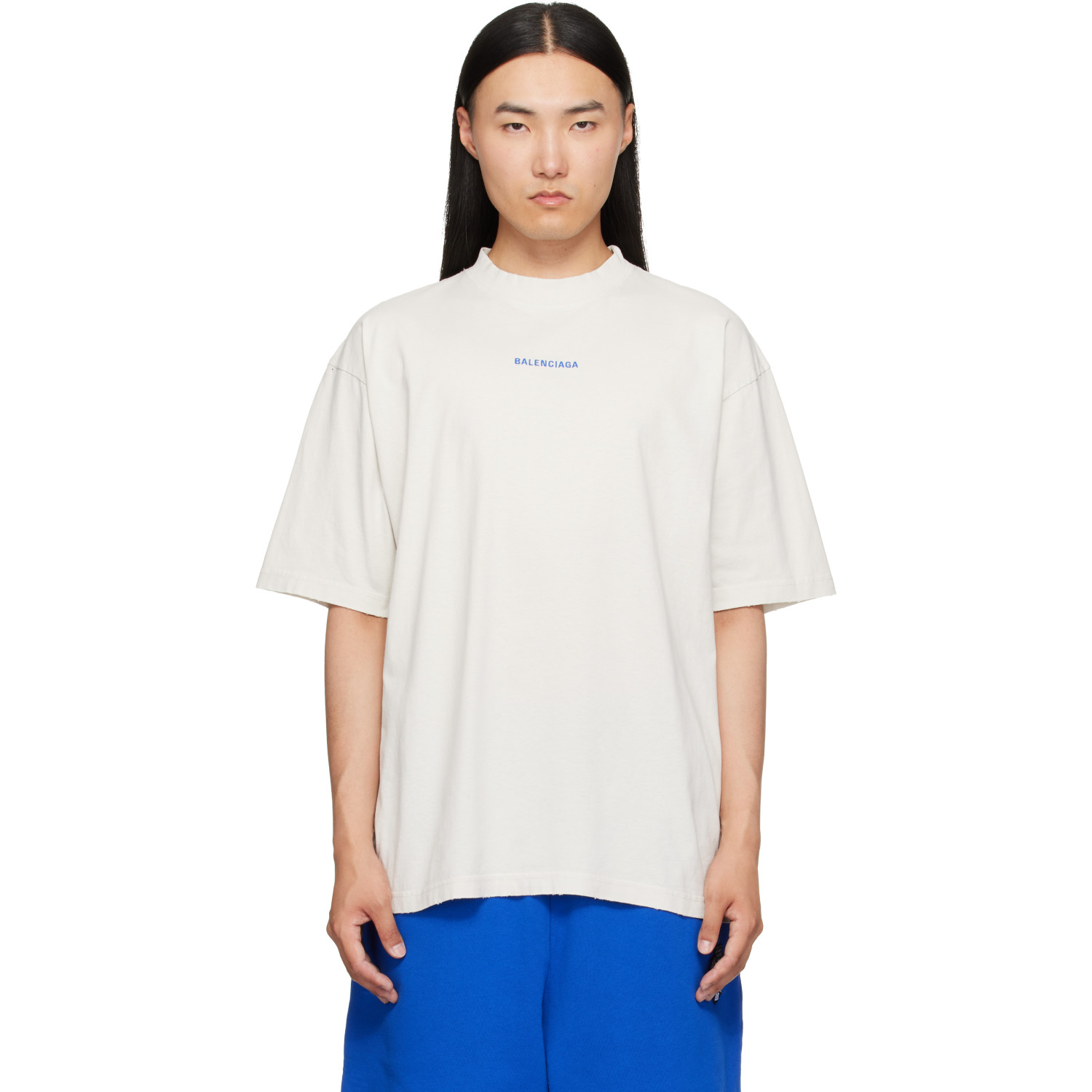 Balenciaga Off-White Distressed T-Shirt