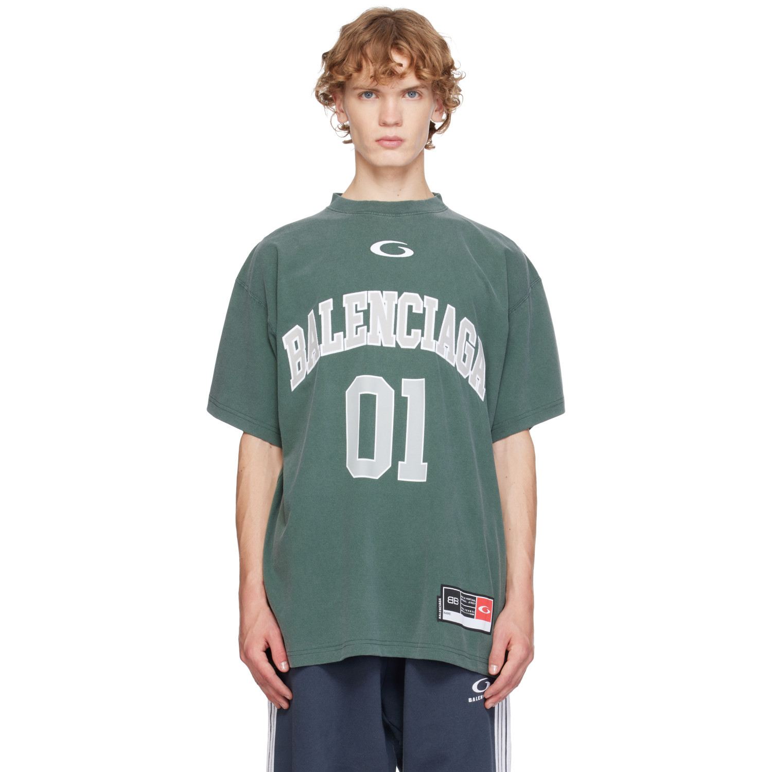 Balenciaga Green Basketball Oversized T-shirt