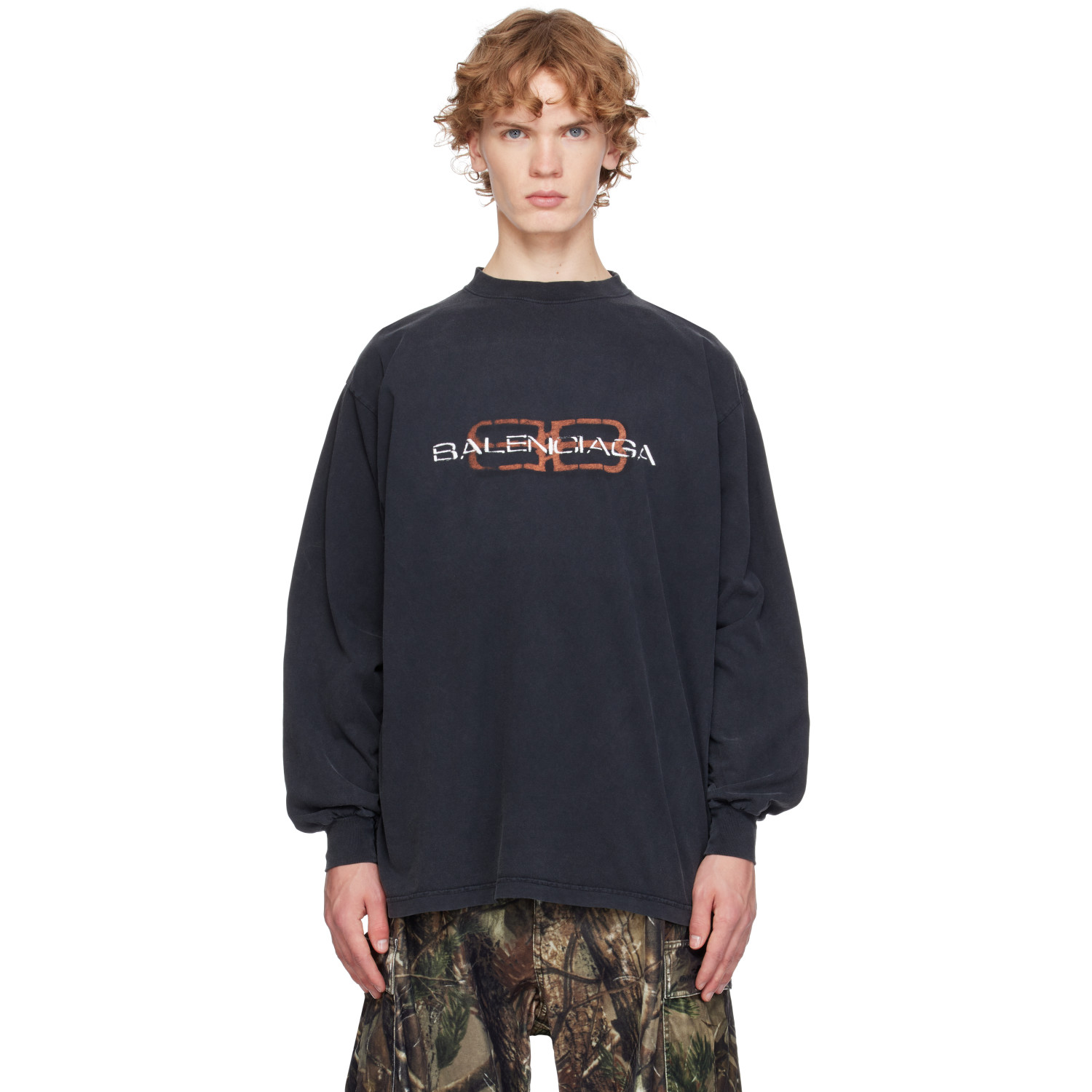 Balenciaga Black 'BB' Stencil T-shirt