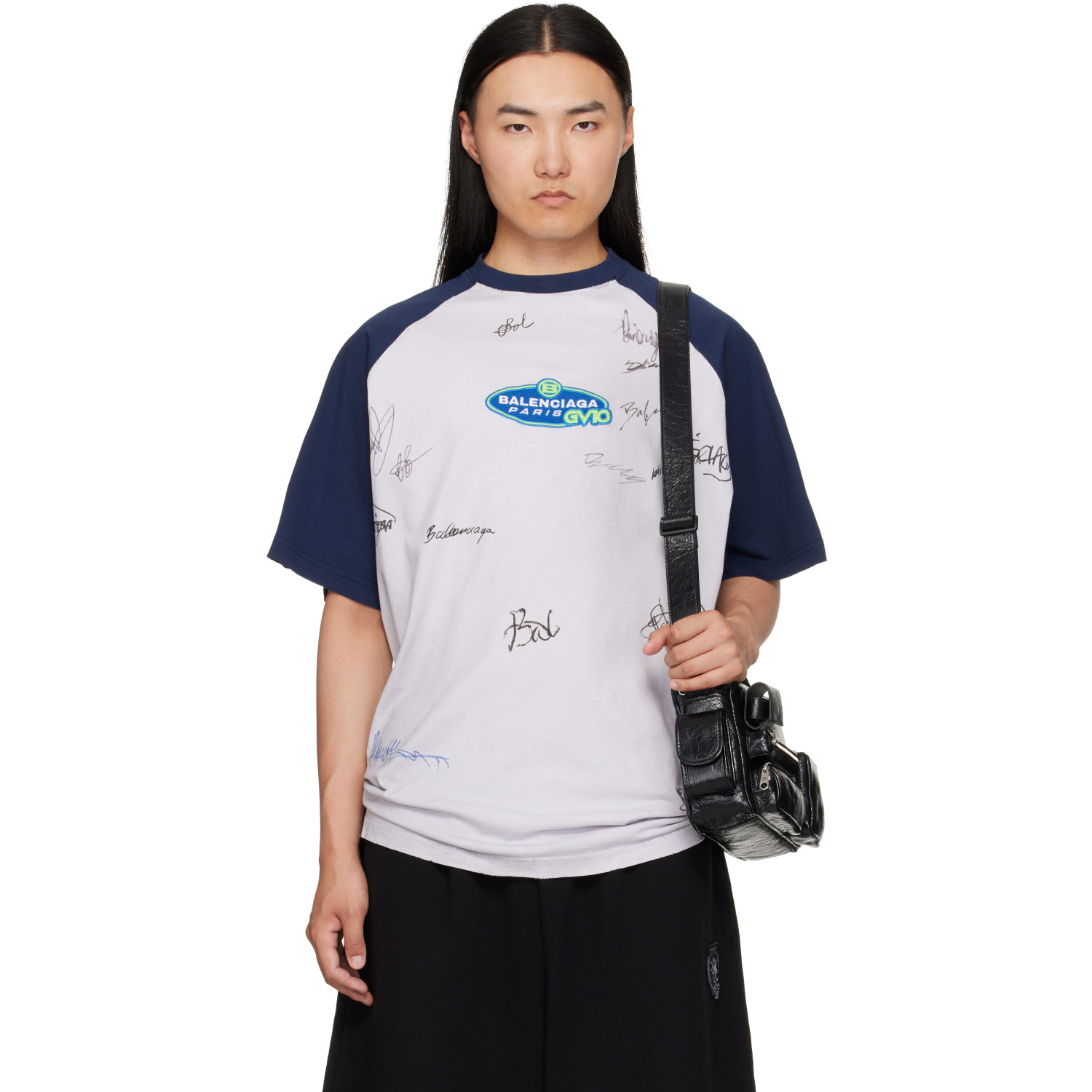 Balenciaga White Raglan Sleeves T-Shirt