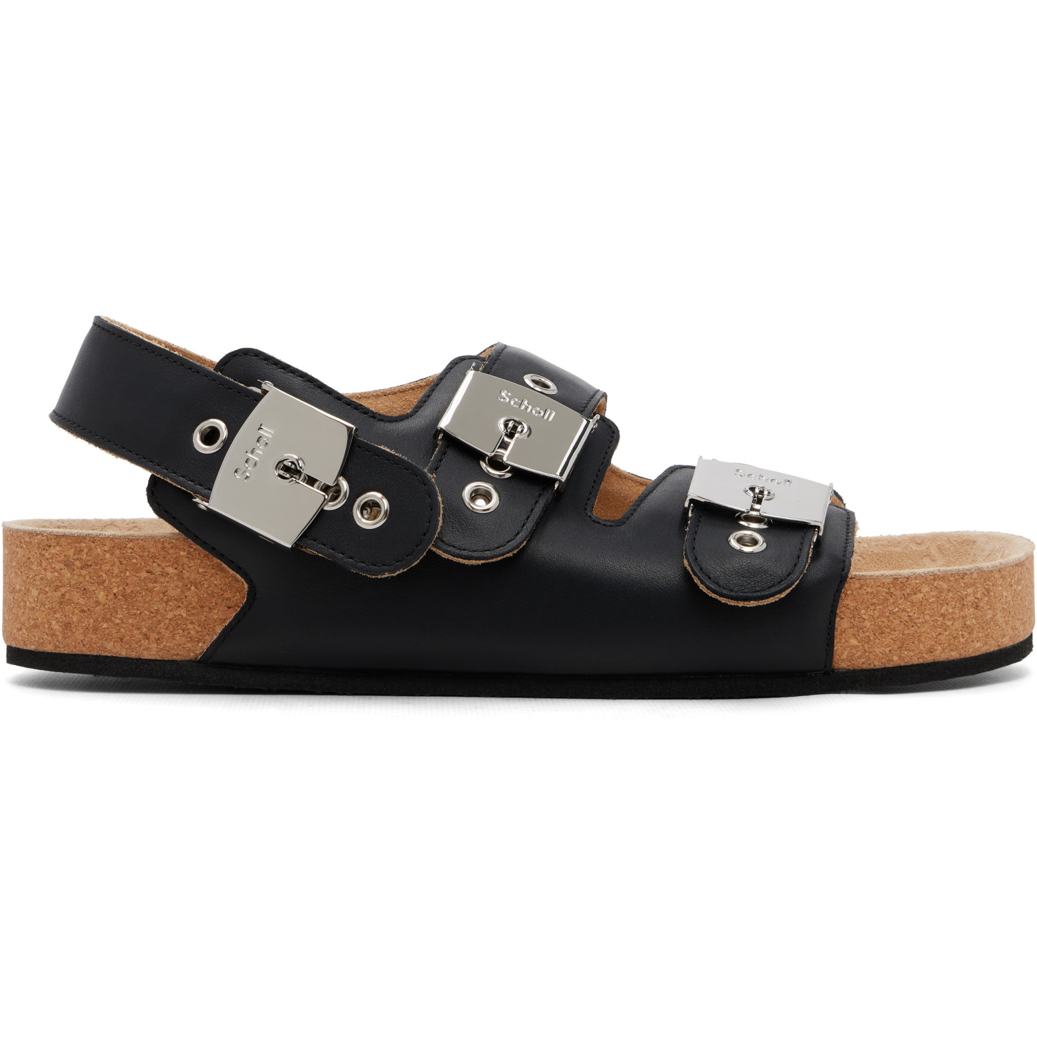 Balenciaga Black Scholl Edition Leather Sandals
