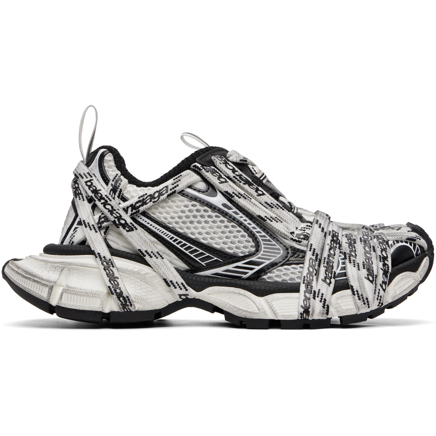 Balenciaga White & Black 3XL Extreme Laces Sneakers
