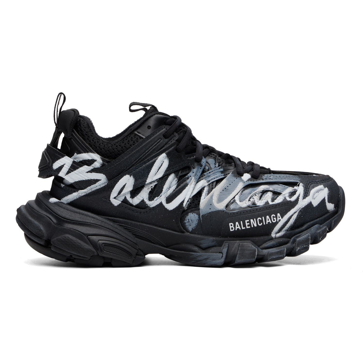 Balenciaga Black Track Signature Sneakers