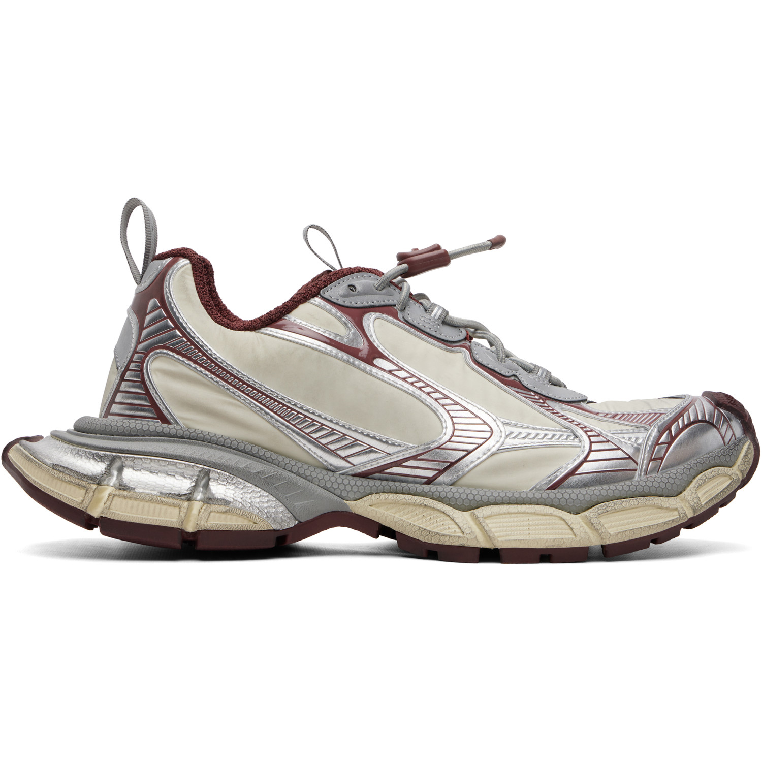 Balenciaga Silver & Beige 3XL Nylon Sneakers