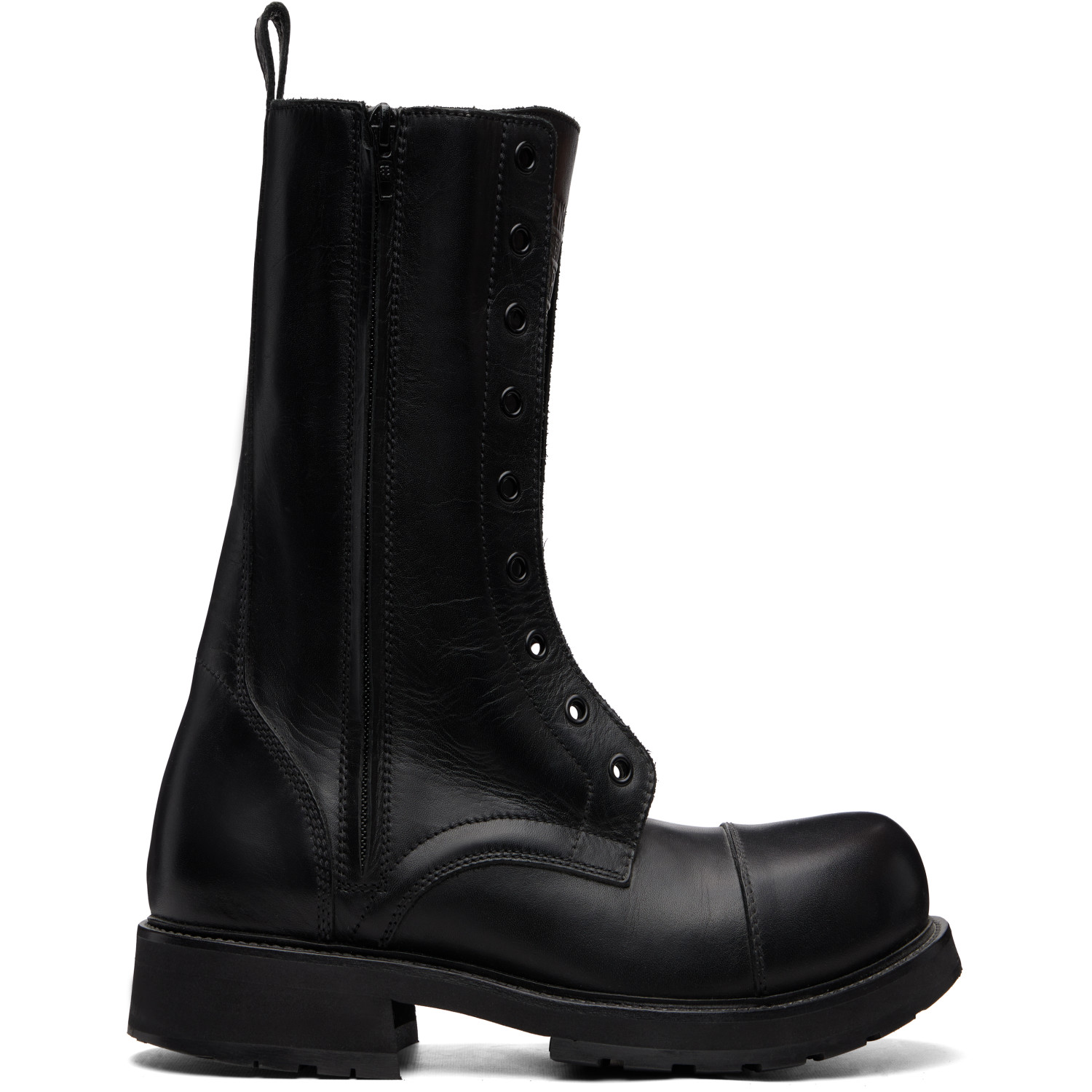 Balenciaga Black Truck Laceup Boots