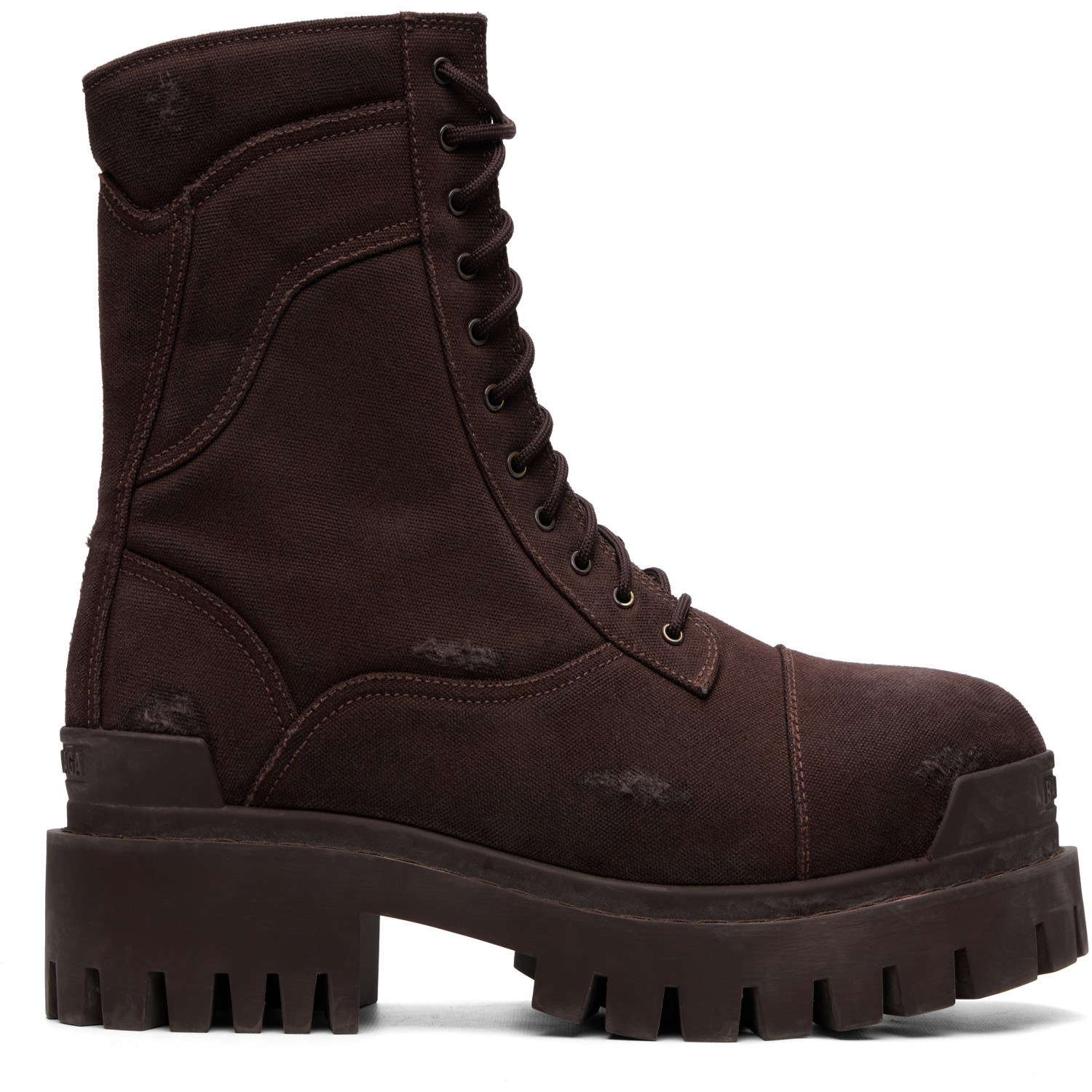 Balenciaga Brown Combat Strike Boots