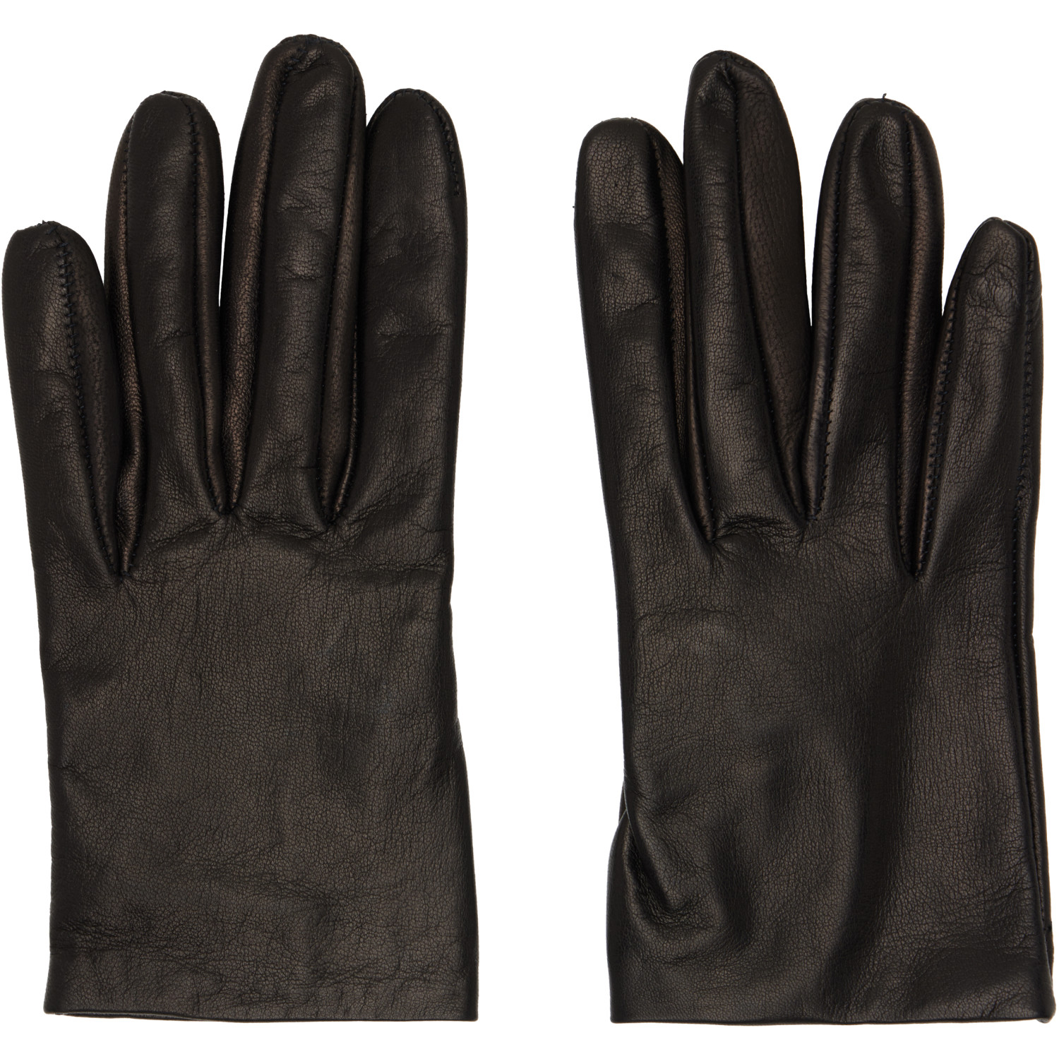 Mugler Black Short Leather Gloves