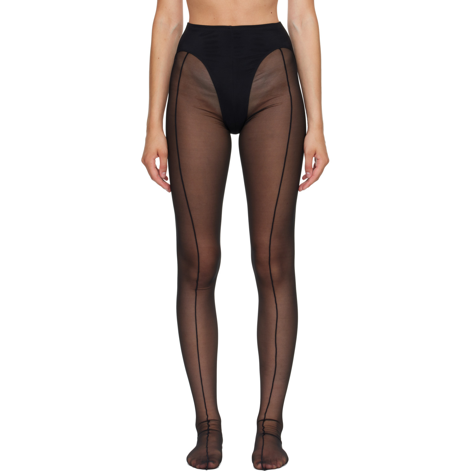 Mugler Black Re/Edit Pantyhose Tights