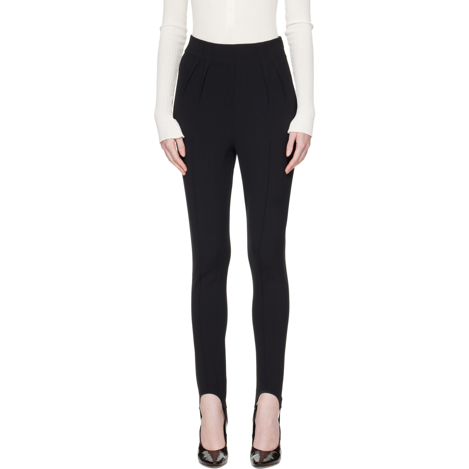 Mugler Black Stirrup Leggings