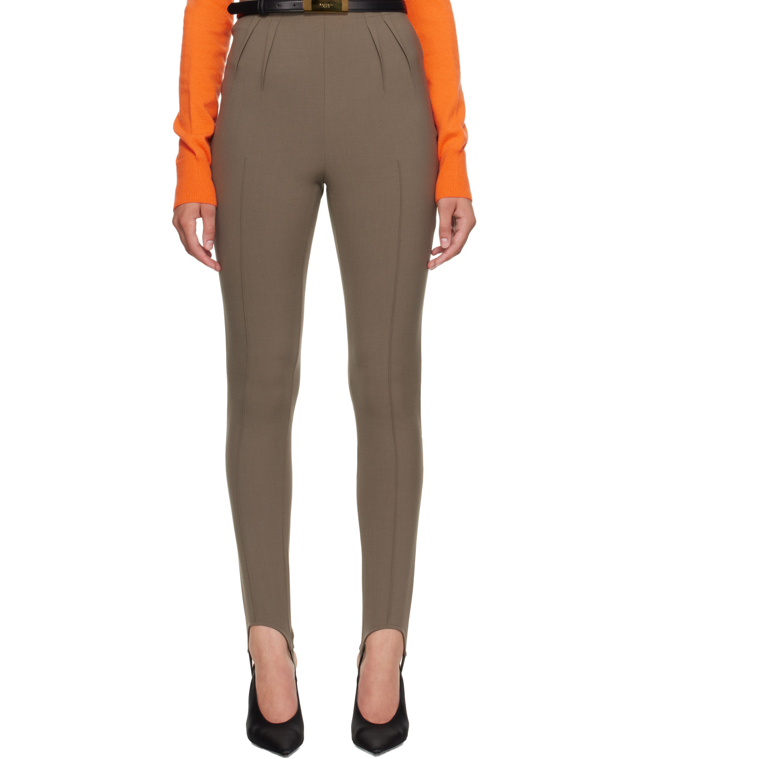Mugler Taupe Tailored Leggings