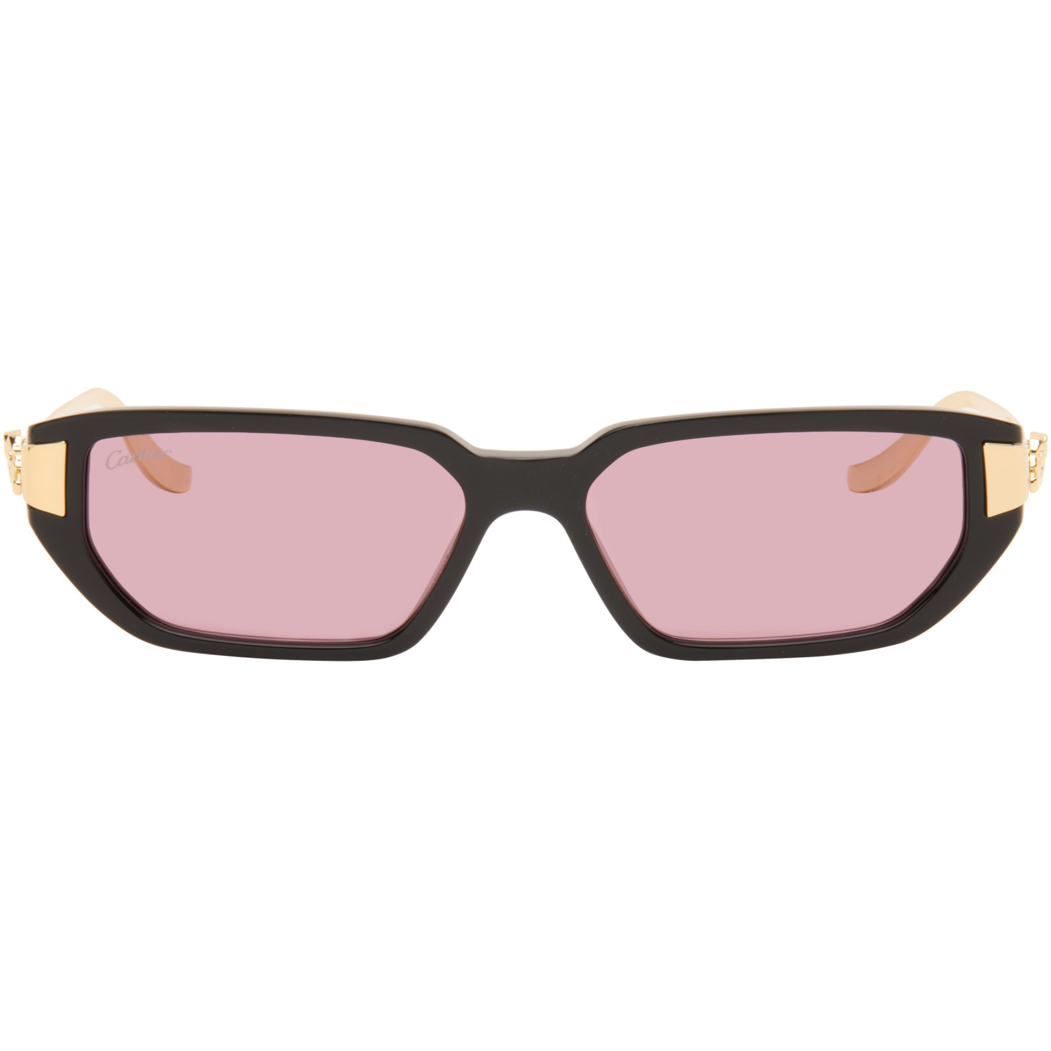 Cartier Black & Gold 'Panthère de Cartier' Sunglasses