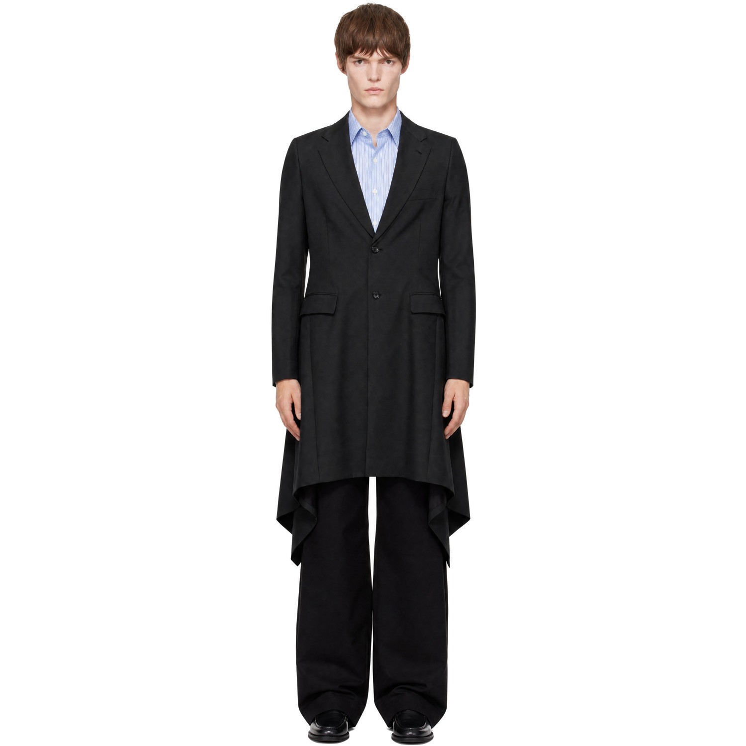 Comme des Garçons Homme Plus Black Dobby Cloth Coat
